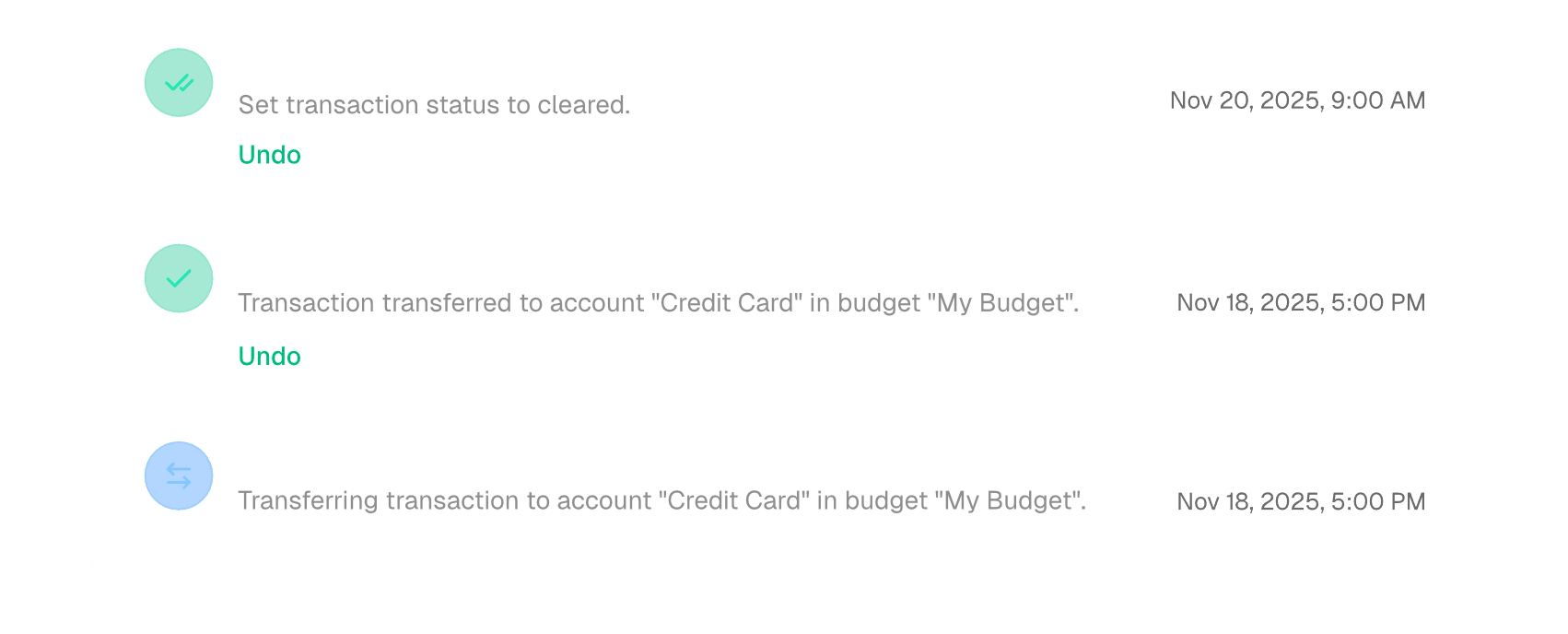 Transfer logs